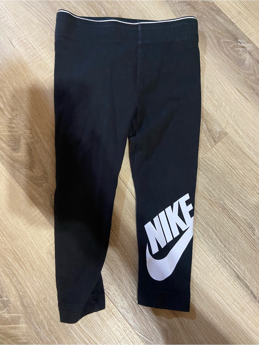 Nike Kids Black Leggings with White Logo